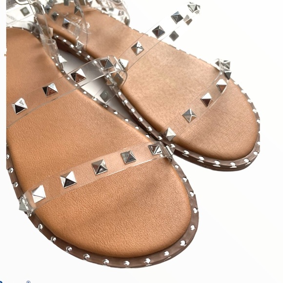 Clear Gladiator Studded Sandals - Picture 3 of 7
